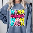 Retro Mama Mommy Mom Bruh Baseball Women Girls Comfort Colors Sweatshirt Denim Retro Mama Mommy Mom Bruh Baseball Women Girls Comfort Colors Sweatshirt Denim