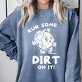 Rub Some Dirt On It Cute Girls Retro Baseball Mom Softball Comfort Colors Sweatshirt Denim
