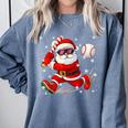 Santa Baseball Christmas Pajamas Xmas Men Boy Toddlers Comfort Colors Sweatshirt Denim Santa Baseball Christmas Pajamas Xmas Men Boy Toddlers Comfort Colors Sweatshirt Denim
