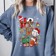 Santa Baseball Football Soccer Pajamas Ho Ho Christmas Xmas Comfort Colors Sweatshirt Denim Santa Baseball Football Soccer Pajamas Ho Ho Christmas Xmas Comfort Colors Sweatshirt Denim