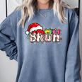Santa Bruh Baseball Christmas Xmas Meme Pajamas Family Comfort Colors Sweatshirt Denim