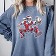 Santa Playing Baseball Catcher Merry Christmas Sport Player Comfort Colors Sweatshirt Denim Santa Playing Baseball Catcher Merry Christmas Sport Player Comfort Colors Sweatshirt Denim