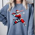 Santa Playing Baseball Men Boys Christmas Baseball Player Comfort Colors Sweatshirt Denim Santa Playing Baseball Men Boys Christmas Baseball Player Comfort Colors Sweatshirt Denim