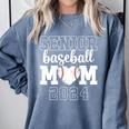 Senior Mom Baseball Player Son Senior Baseball Mom 2024 Comfort Colors Sweatshirt Denim