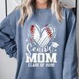 Senior Mom Class Of 2026 Baseball Graduation Heart Comfort Colors Sweatshirt Denim