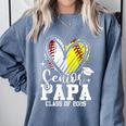 Senior Papa Class Of 2026 Baseball Softball Graduation Heart Comfort Colors Sweatshirt Denim