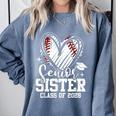 Senior Sister Class Of 2026 Baseball Graduation Heart Comfort Colors Sweatshirt Denim
