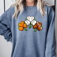 Shamrock Baseball Basketball Football St Patricks Day Comfort Colors Sweatshirt Denim Shamrock Baseball Basketball Football St Patricks Day Comfort Colors Sweatshirt Denim