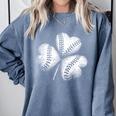 Shamrock Irish Green St Patrick's Baseball Softball Comfort Colors Sweatshirt Denim