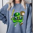 Shamrock Lucky Clover Baseball Patricks Day Family Matching Comfort Colors Sweatshirt Denim Shamrock Lucky Clover Baseball Patricks Day Family Matching Comfort Colors Sweatshirt Denim