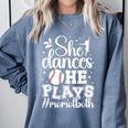 She Dances He Plays Mom Of Both Dance And Baseball Mom Comfort Colors Sweatshirt Denim She Dances He Plays Mom Of Both Dance And Baseball Mom Comfort Colors Sweatshirt Denim