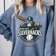 Sioux City Silverbacks Retro Minor League Baseball Comfort Colors Sweatshirt Denim