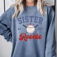Sister Of Rookie 1st Birthday Baseball Boy Family Matching Comfort Colors Sweatshirt Denim Sister Of Rookie 1st Birthday Baseball Boy Family Matching Comfort Colors Sweatshirt Denim