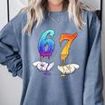 Six Seven Ice Cream Drip Cool Meme 67 Number Baseball Comfort Colors Sweatshirt Denim Six Seven Ice Cream Drip Cool Meme 67 Number Baseball Comfort Colors Sweatshirt Denim