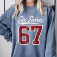 Six Seven Meme Boys Girls Kids 67 Baseball Jersey Comfort Colors Sweatshirt Denim