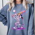 Skeleton Baseball Drip Boys Youth Kids Halloween Comfort Colors Sweatshirt Denim Skeleton Baseball Drip Boys Youth Kids Halloween Comfort Colors Sweatshirt Denim
