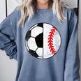 Soccer Baseball Player Soccer Baseball Mom Comfort Colors Sweatshirt Denim