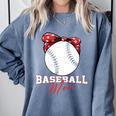 Softball Baseball Mom Floral Tee Mother's Day Premium Comfort Colors Sweatshirt Denim