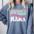 Somebody's Loudmouth Baseball Mama Baseball Mom Premium Comfort Colors Sweatshirt Denim
