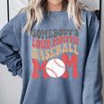 Somebody's Loudmouth Baseball Mom Baseball Comfort Colors Sweatshirt Denim