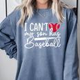 My Son Has Baseball Sports Player Baseball Mom Women Comfort Colors Sweatshirt Denim