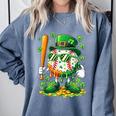 St Patricks Day Baseball Ice Cream Baseball Player Cartoon Comfort Colors Sweatshirt Denim St Patricks Day Baseball Ice Cream Baseball Player Cartoon Comfort Colors Sweatshirt Denim