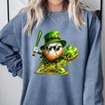 St Patrick’s Day Baseball Shamrock Player Comfort Colors Sweatshirt Denim St Patrick’s Day Baseball Shamrock Player Comfort Colors Sweatshirt Denim
