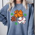 St Patricks Day Shamrock Basketball Baseball Men Boys Kids Comfort Colors Sweatshirt Denim