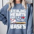 Stealing Hearts Like I Steal Bases Baseball Valentines Comfort Colors Sweatshirt Denim Stealing Hearts Like I Steal Bases Baseball Valentines Comfort Colors Sweatshirt Denim