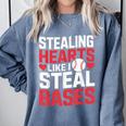 Stealing Hearts Like I Steal Bases Cute Baseball Kids Comfort Colors Sweatshirt Denim Stealing Hearts Like I Steal Bases Cute Baseball Kids Comfort Colors Sweatshirt Denim