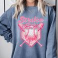 Strike Out Breast Cancer Baseball Drip For Boys Youth Comfort Colors Sweatshirt Denim Strike Out Breast Cancer Baseball Drip For Boys Youth Comfort Colors Sweatshirt Denim