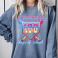 I Survived 100 Days Of School Baseball Boys Students Comfort Colors Sweatshirt Denim