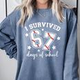 I Survived 67 Days Of School Baseball Six Seven Teacher Comfort Colors Sweatshirt Denim I Survived 67 Days Of School Baseball Six Seven Teacher Comfort Colors Sweatshirt Denim