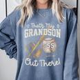 That's My Grandson Out There Jersey Number 55 Baseball Comfort Colors Sweatshirt Denim That's My Grandson Out There Jersey Number 55 Baseball Comfort Colors Sweatshirt Denim
