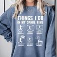 Things I Do In My Spare Time Baseball Lovers Kids Boys Comfort Colors Sweatshirt Denim