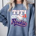 Titi Rookie Of Year 1st Birthday Baseball Theme Matching Comfort Colors Sweatshirt Denim