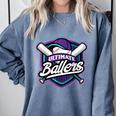 Ultimate Ballers Baseball Comfort Colors Sweatshirt Denim Ultimate Ballers Baseball Comfort Colors Sweatshirt Denim