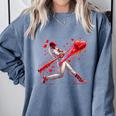 Valentine Baseball Player Drip Comfort Colors Sweatshirt Denim Valentine Baseball Player Drip Comfort Colors Sweatshirt Denim