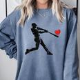 Valentines Day Baseball Batter Silhouette Heart Men Boys Kid Comfort Colors Sweatshirt Denim Valentines Day Baseball Batter Silhouette Heart Men Boys Kid Comfort Colors Sweatshirt Denim