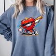 Valentines Day Baseball Dabbing Red Heart Love Boys Comfort Colors Sweatshirt Denim Valentines Day Baseball Dabbing Red Heart Love Boys Comfort Colors Sweatshirt Denim