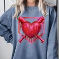 Valentines Day Baseball Red Heart Dab Boys Girls Kids Comfort Colors Sweatshirt Denim Valentines Day Baseball Red Heart Dab Boys Girls Kids Comfort Colors Sweatshirt Denim