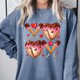 Valentines Day Drip Heart Baseball XOXO Boys Kids Men Sport Comfort Colors Sweatshirt Denim