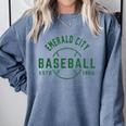 Wizard Of Oz Emerald City Baseball Costume Halloween Comfort Colors Sweatshirt Denim Wizard Of Oz Emerald City Baseball Costume Halloween Comfort Colors Sweatshirt Denim