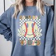 Women Kids Baseball Game Day Vibes Smile Baseball Mom Comfort Colors Sweatshirt Denim Women Kids Baseball Game Day Vibes Smile Baseball Mom Comfort Colors Sweatshirt Denim