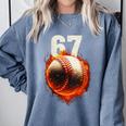 Women's 67 Baseball Boys Birthday Teens Six Seven Brainrot Comfort Colors Sweatshirt Denim Women's 67 Baseball Boys Birthday Teens Six Seven Brainrot Comfort Colors Sweatshirt Denim