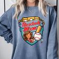 Womens Baseball Mom Mama Mother's In My Baseball Mom Era Comfort Colors Sweatshirt Denim Womens Baseball Mom Mama Mother's In My Baseball Mom Era Comfort Colors Sweatshirt Denim