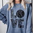 Women's Baseball Softball Baseball Mom LOVE Baseball Comfort Colors Sweatshirt Denim Women's Baseball Softball Baseball Mom LOVE Baseball Comfort Colors Sweatshirt Denim