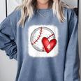 Womens Bleached Custom Baseball Mom Number 4 Heart For Mom Comfort Colors Sweatshirt Denim Womens Bleached Custom Baseball Mom Number 4 Heart For Mom Comfort Colors Sweatshirt Denim