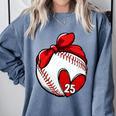 Womens Custom Baseball Mom Number 25 Heart For Mom Mommy Premium Comfort Colors Sweatshirt Denim Womens Custom Baseball Mom Number 25 Heart For Mom Mommy Premium Comfort Colors Sweatshirt Denim