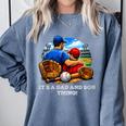 Women's Father Son Baseball Father's Day Comfort Colors Sweatshirt Denim Women's Father Son Baseball Father's Day Comfort Colors Sweatshirt Denim